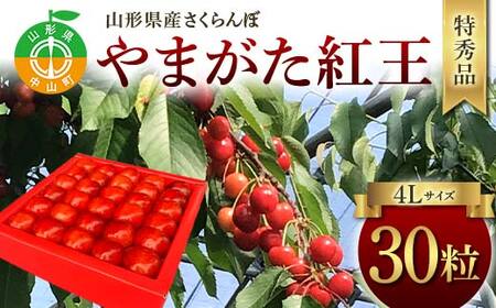 令和9年産【先行受付】山形県産さくらんぼ＜やまがた紅王＞特秀品30粒 プレミアム 4L 期間限定 数量限定 山形県産 サクランボ フルーツ 果物 くだもの 贈答 F4A-0970
