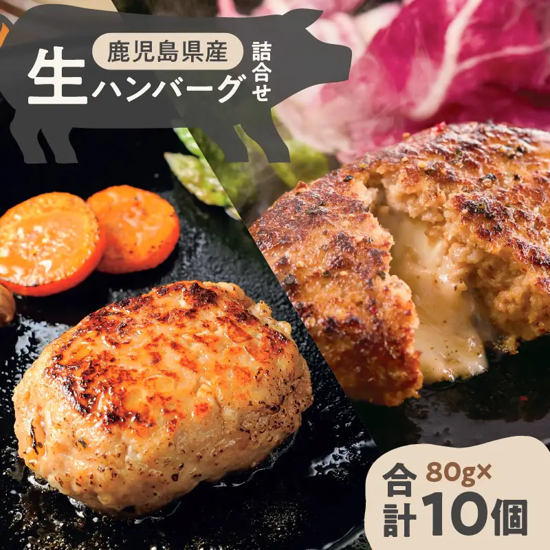 鹿児島県産 黒豚 生ハンバーグ 詰合せ K356-005 肉 豚肉 惣菜 総菜 冷凍