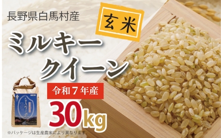 ＜令和7年産＞ミルキークイーン 30kg 玄米 長野県 