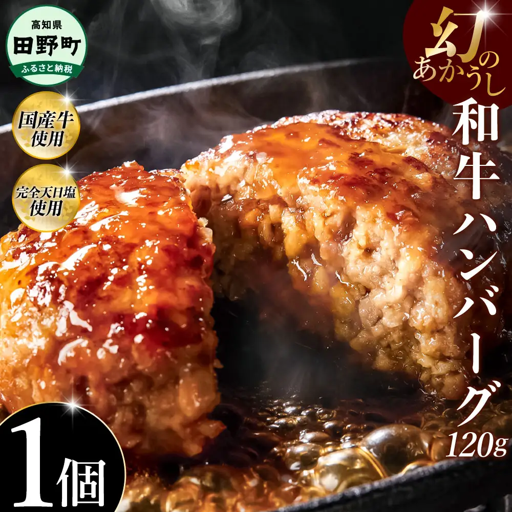 幻のあかうし和牛ハンバーグ 1個入り 1個120g 田野屋青蜂 白鯆 完全天日塩練り込み