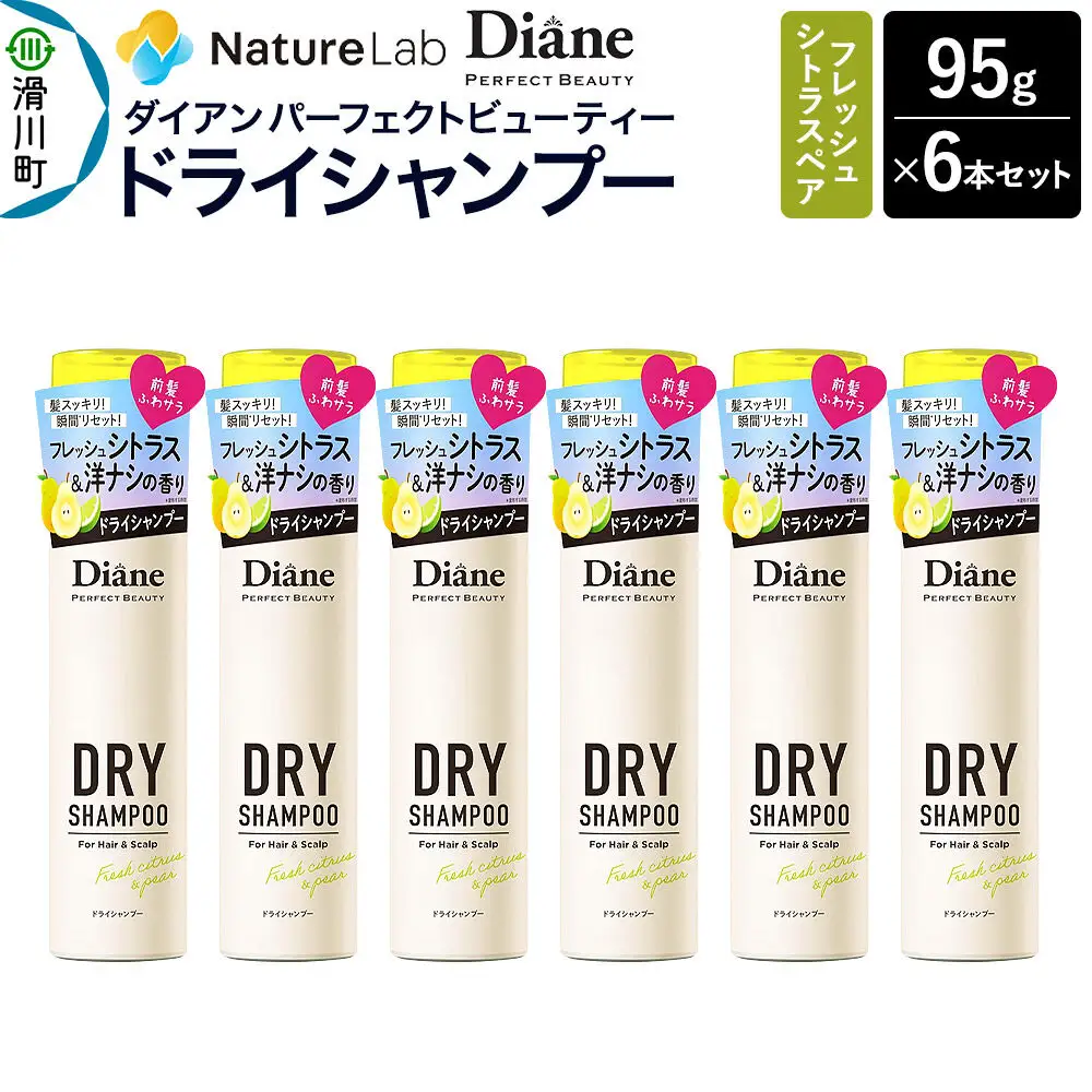 Diane ダイアン パーフェクトビューティー ドライシャンプー 95g フレッシュシトラスペア×6点セット