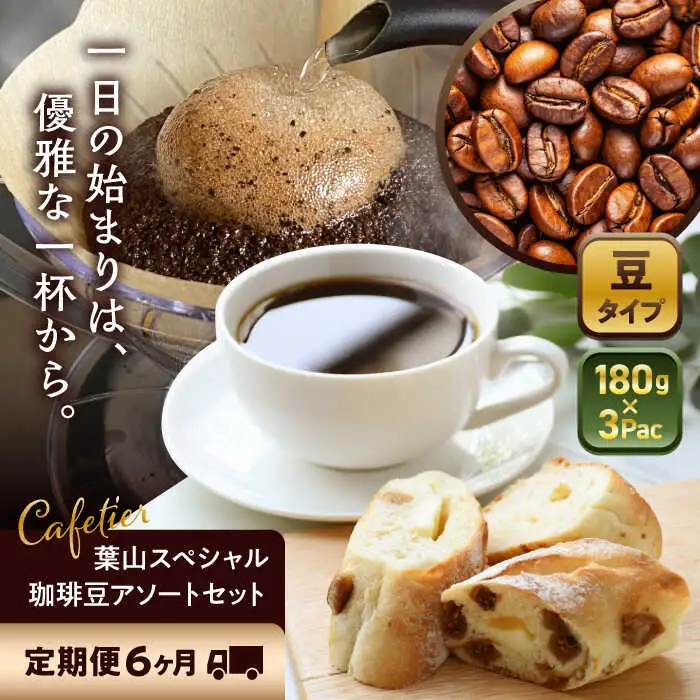 【全6回定期便】 【コーヒー豆】葉山スペシャル珈琲豆アソートセット 3パック入り コーヒー豆 珈琲豆 コーヒー【Cafetier】[ASAD017]
