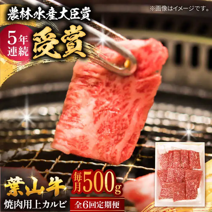 【全6回定期便】 葉山牛 上カルビ500g／ カルビ 上カルビ[ASAP045]