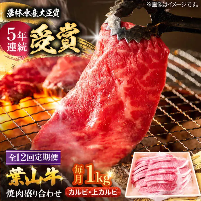 【全12回定期便】 葉山牛 上カルビ500gカルビ500g／ カルビ 上カルビ[ASAP055]