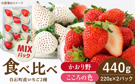 先行予約 2027年1月〜発送 こころの色×かおり野ミックス 紅白いちごセット 計440g / いちご [IBJ028]