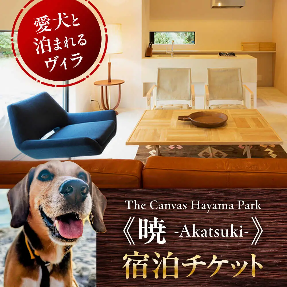 The Canvas Hayama Park 暁 Akatsuki 宿泊チケット ワンちゃん1匹 ／ 旅行 チケット 宿泊券 神奈川県 葉山【The Canvas Hayama Park】[ASBP003]
