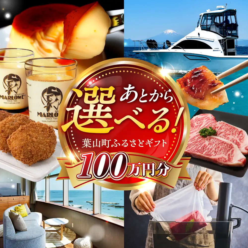 【あとから選べる】葉山町ふるさとギフト 100万円分 牛肉 葉山牛 プリン スイーツ 宿泊券 旅行 定期便 神奈川 葉山 高額 [ASZU008]