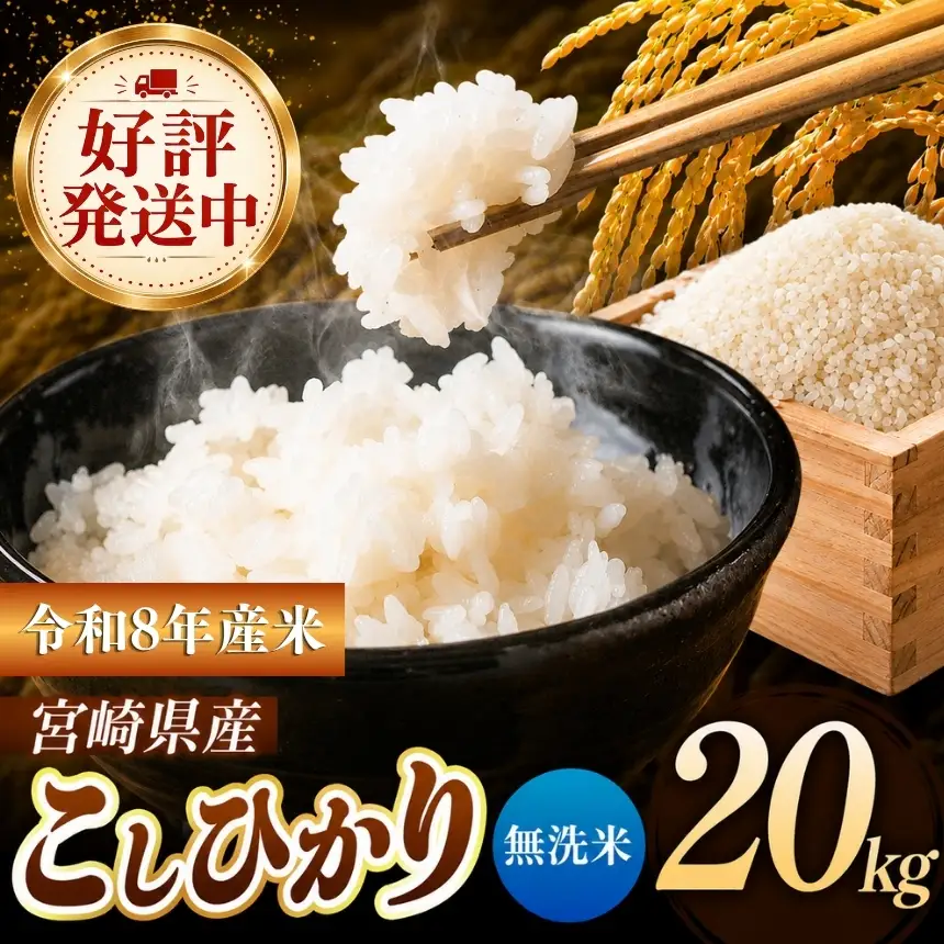 令和8年産 こしひかり 20kg （無洗米） 宮崎県産