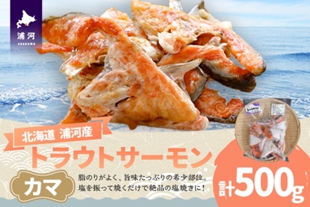 北海道浦河町産『トラウトサーモン』のカマ500g×1P[02-1508]