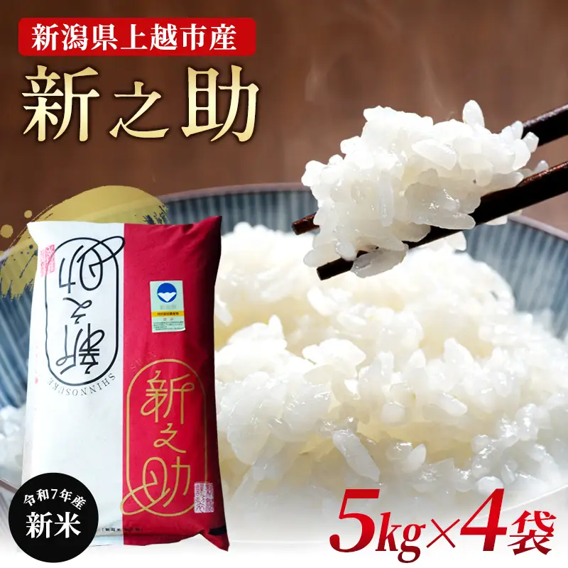 上越産 特別栽培米 新之助 20kg おにぎり 新之助