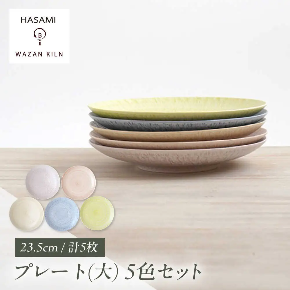 【波佐見焼】大皿 sazanami 23.5cmプレート 5色 セット【和山】[WB181]