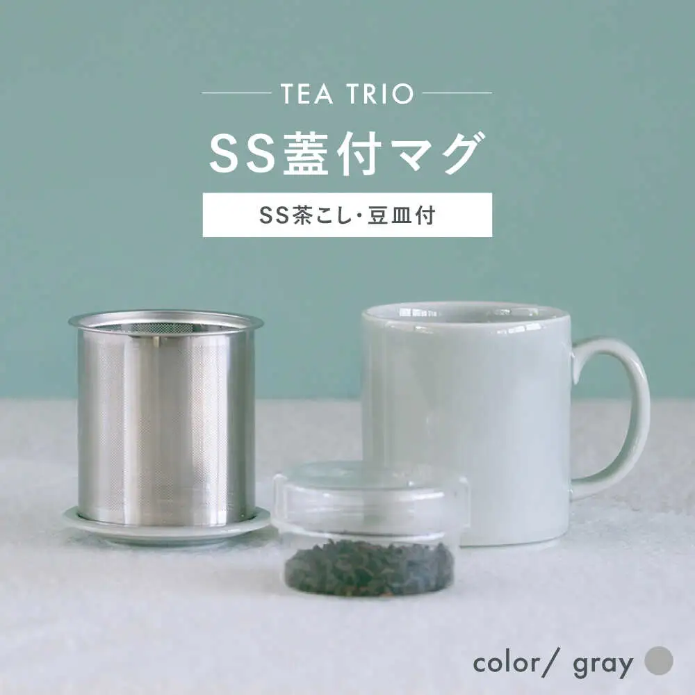 【波佐見焼】TEA TRIO SS蓋付マグ 〈gray〉 1点【西海陶器】[OA466]