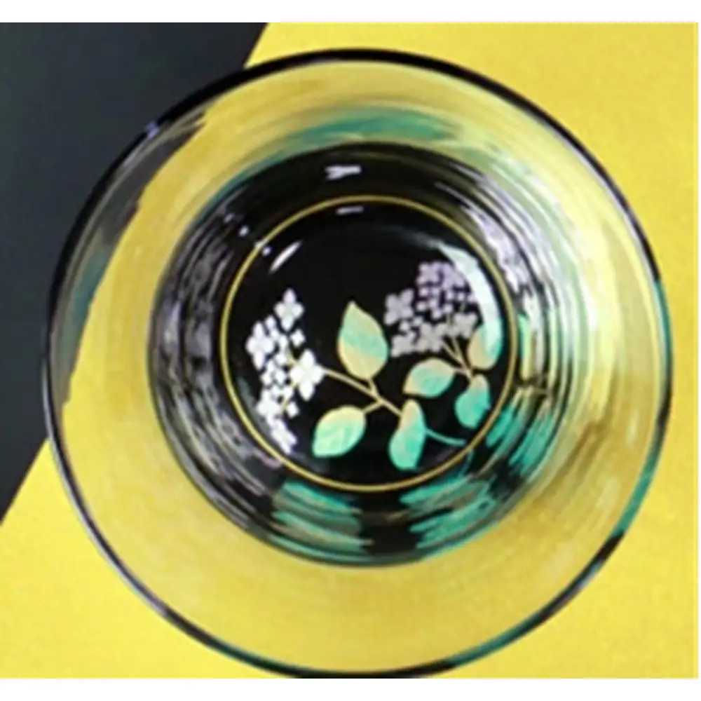 みよし漆器本舗 ぬりもん de Verre フリーグラス 単品 210ml 蒔絵 紀州塗り 黒／アジサイ