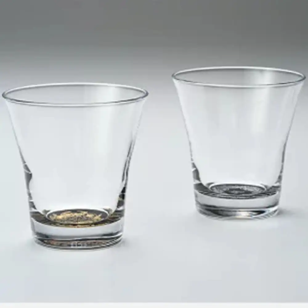 みよし漆器本舗 紀州塗り ぬりもん de Verre フリーグラス ペアセット 金 銀 蒔絵 ボタニカル 210ml