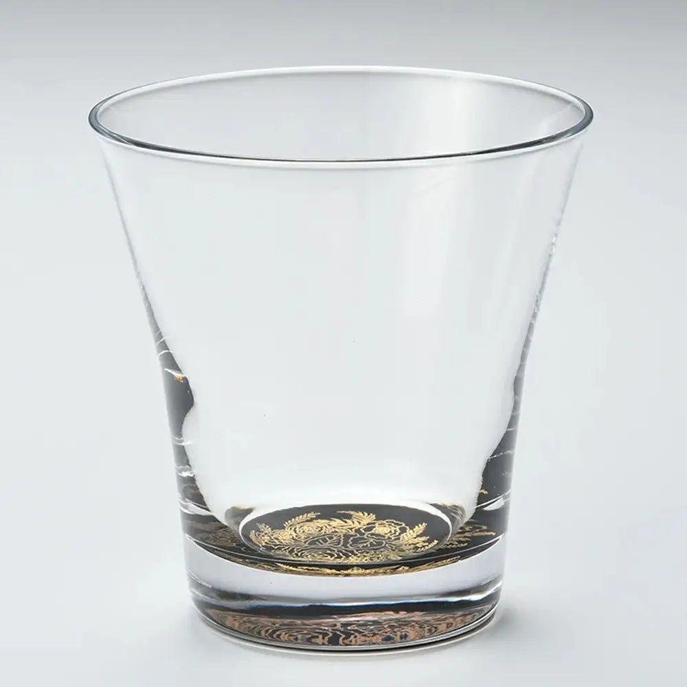 みよし漆器本舗 紀州塗り ぬりもん de Verre フリーグラス 金 蒔絵 ボタニカル 210ml