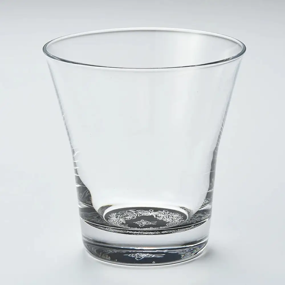 みよし漆器本舗 紀州塗り ぬりもん de Verre フリーグラス 銀 蒔絵 ボタニカル 210ml