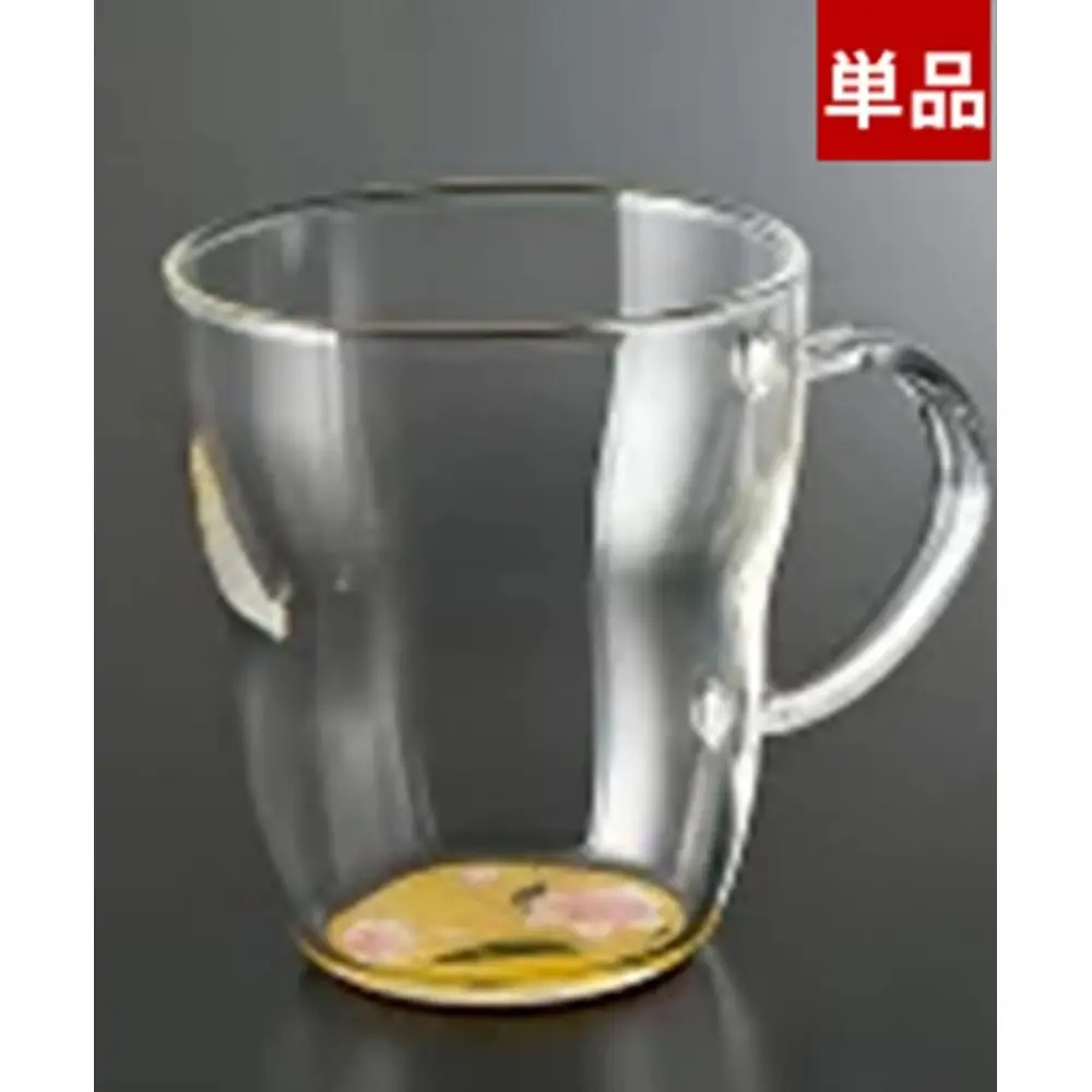みよし漆器本舗 ぬりもん de Verre 耐熱マグカップ 蒔絵 単品 黄 330ml