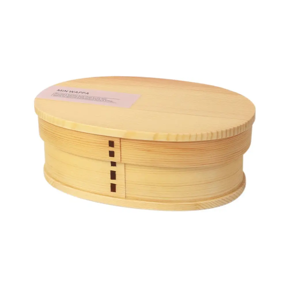 みよし漆器本舗 曲げわっぱ お弁当箱 600ml 約17.5×11.5×高さ6.5cm 小判型 MIN WAPPA ピンク 白木