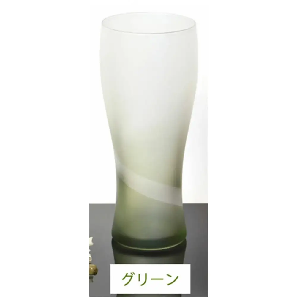 みよし漆器本舗 ぬりもん de Verre ビアグラス 単品 335ml シルキーライン 紀州塗り グリーン