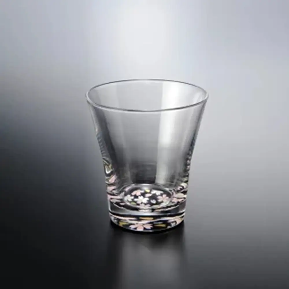 みよし漆器本舗 紀州塗り ぬりもん de Verre フリーグラス 蒔絵 桜 黒 210ml