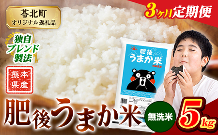 【3ヶ月定期便】肥後うまか米 5kg 無洗米