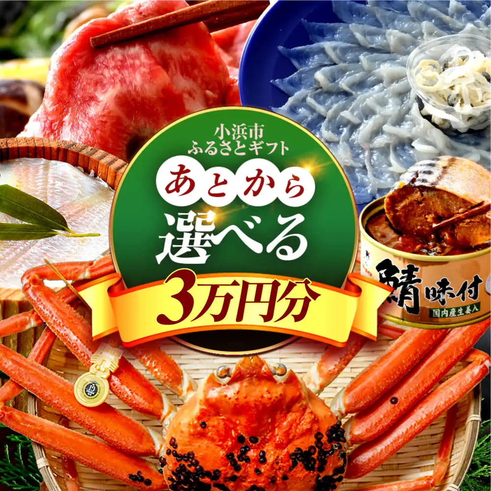 ×【あとから選べる】 福井県小浜市ふるさとギフト 3万円分 海産物 箸 お米 スイーツ あとから ギフト[BFDV011]
