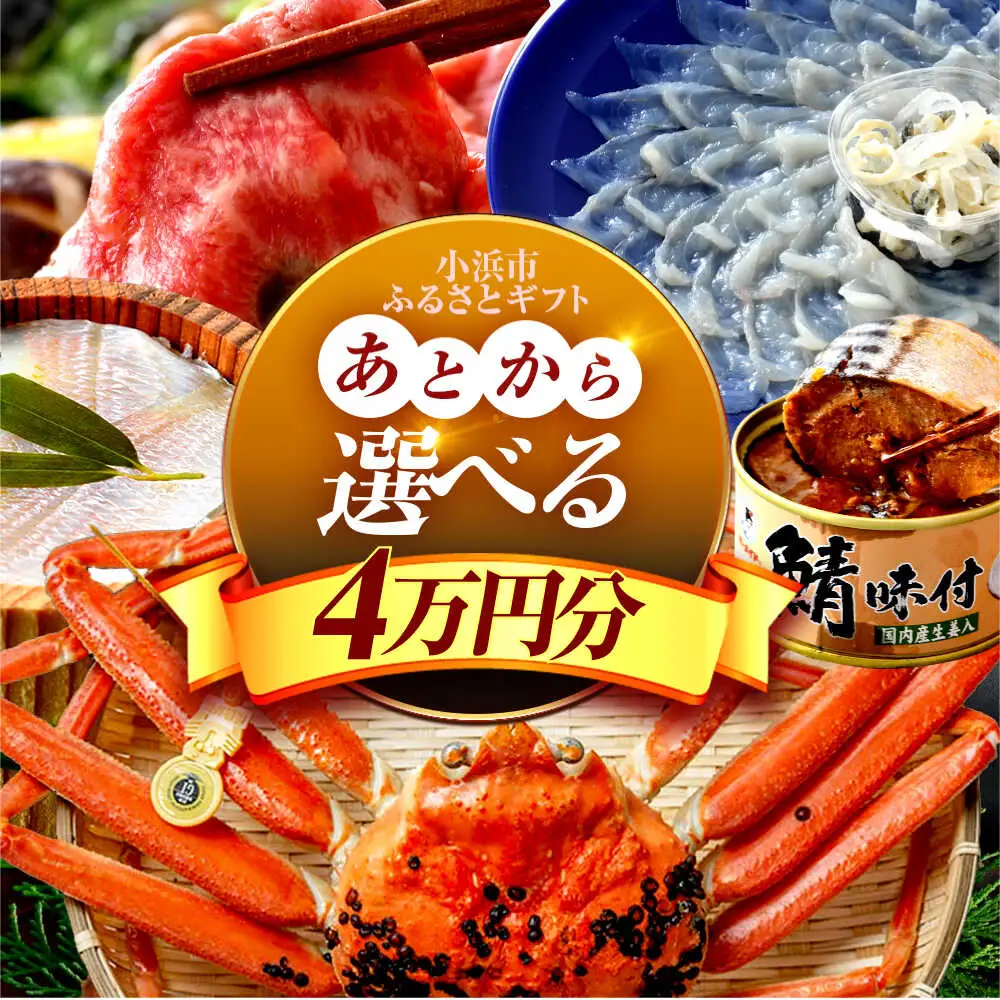 ×【あとから選べる】 福井県小浜市ふるさとギフト 4万円分 海産物 箸 お米 スイーツ あとから ギフト[BFDV012]