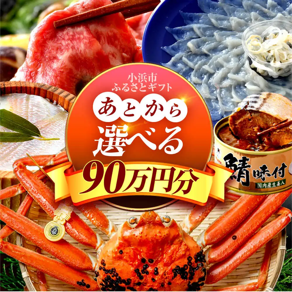 ×【あとから選べる】 福井県小浜市ふるさとギフト 90万円分 海産物 箸 お米 スイーツ あとから ギフト[BFDV026]