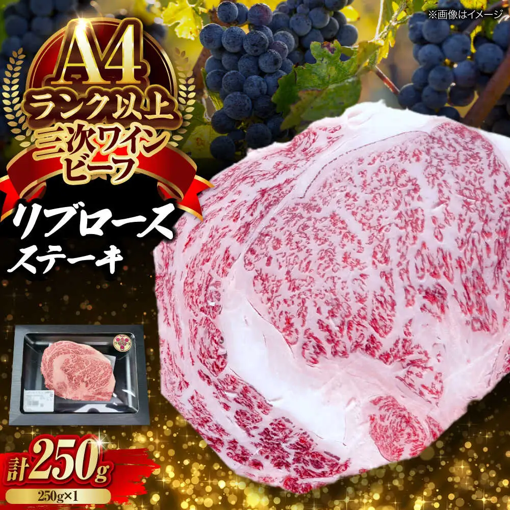 肉 三次ワインビーフ リブロース ステーキ 250g （250g×1枚）[APAX016] 牛肉