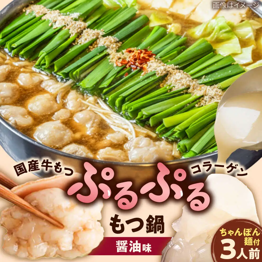 「上田商店」博多もつ鍋セット(醤油/3人前)[BGAD057]もつなべ醤油