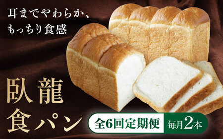 パン【全6回定期便】【冷凍】臥龍食パン2本  パン[AGAY048]