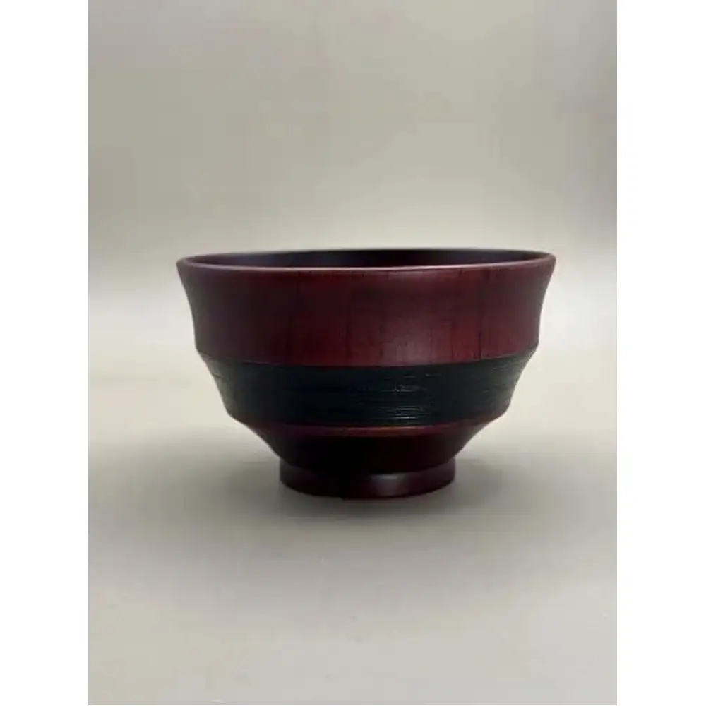 筋刷毛目椀 朱漆