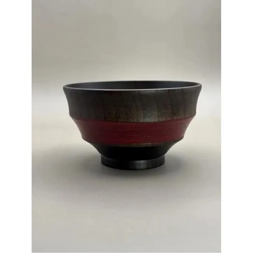 筋刷毛目椀 黒漆
