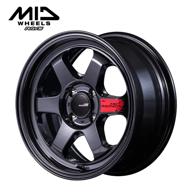 MID WHEELS MID RACING R06(16インチ ７J　インセット35 4-100 クリスタルブラック) 