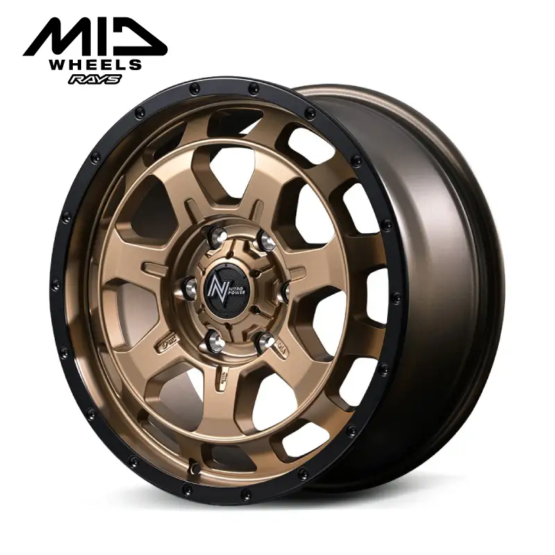 MID WHEELS NITRO POWER M7 PHALANX（18インチ　8J　インセット55　6-139.7　マットブロンズ/リムブラック）