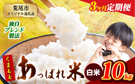 【3ヶ月定期便】 熊本県産 くまもとあっぱれ米 10kg  熊本県産 ふるさと納税  白米 精米 米 こめ ふるさとのうぜい コメ お米 おこめ《お申込み翌月から出荷》