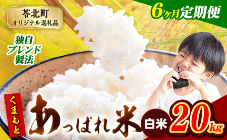 【6ヶ月定期便】 熊本県産 くまもとあっぱれ米 20kg  熊本県産 ふるさと納税 白米 精米 米 こめ ふるさとのうぜい コメ お米 おこめ《お申込み翌月から出荷》
