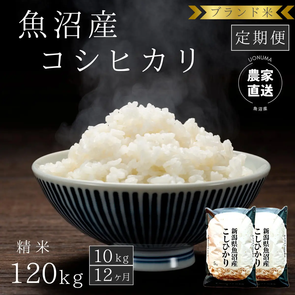 【定期便：精米10kg×12ヶ月】ブランド米    魚沼産コシヒカリ 米 こしひかり 新潟 定期