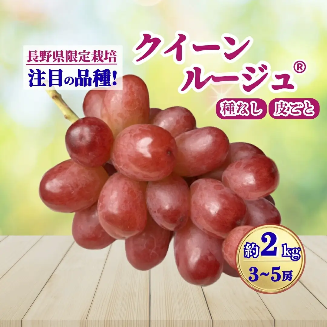 【2026年先行予約】クイーンルージュR? 約2kg(3~5房)｜ ぶどう