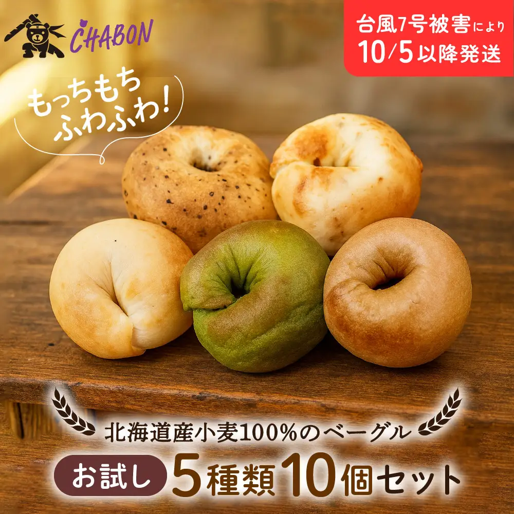 ベーグル お試し5種10個セット パンパンパンパン CHABON