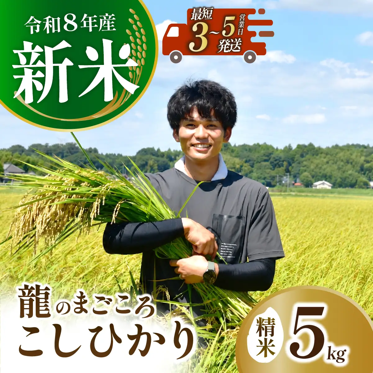 龍ケ崎のコシヒカリ 5kg(5㎏×1袋)【令和8年産】  | コシヒカリ 精米 茨城県 龍ケ崎市