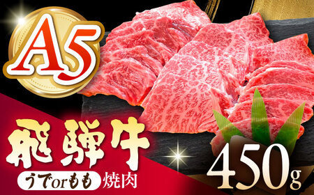 《冷蔵》 【A5等級】 飛騨牛 うでorもも 焼肉 450g 多治見市 / 肉の沖村 A5 牛肉 ギフト 贈り物[THI017]