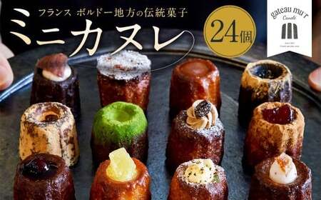 【2027年4月下旬迄発送予定】ガトーミュール ミニカヌレ 24個入 （定番10種+季節のカヌレ2種 計24個）スイーツ お菓子 おやつ ミニ カヌレ 洋菓子 ギフト バニーユ ショコラ カフェ 黒ごま 黒蜜きな粉 抹茶 黒糖 くるみ バナーヌ キャラメルサレ ピスタチオ 淡雪 いちご モンブラン 冷凍