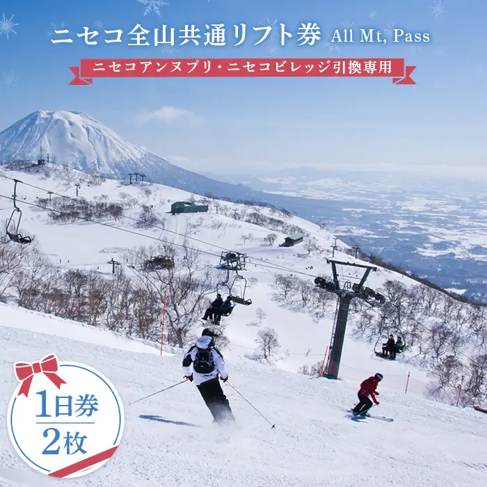 ニセコ全山共通リフト券（All Mt.Pass）1日券（2枚）ニセコアンヌプリ・ニセコビレッジ引換専用【3500202】