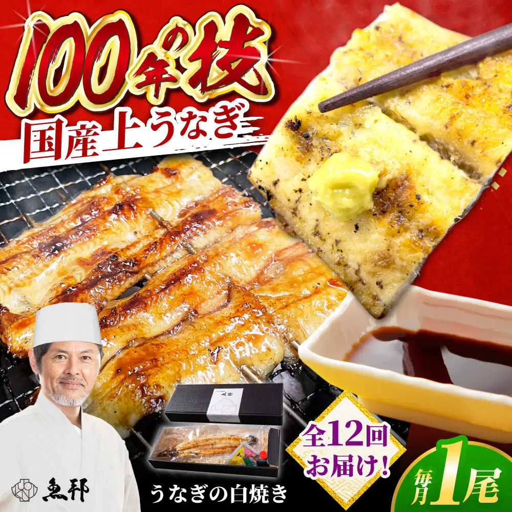 【12回定期便】国産 上うなぎ 白焼き 1尾 約150g / 鰻 ウナギ うなぎ 白焼き / 御嵩町 / 鰻 季節料理 魚邦[AVBH026]