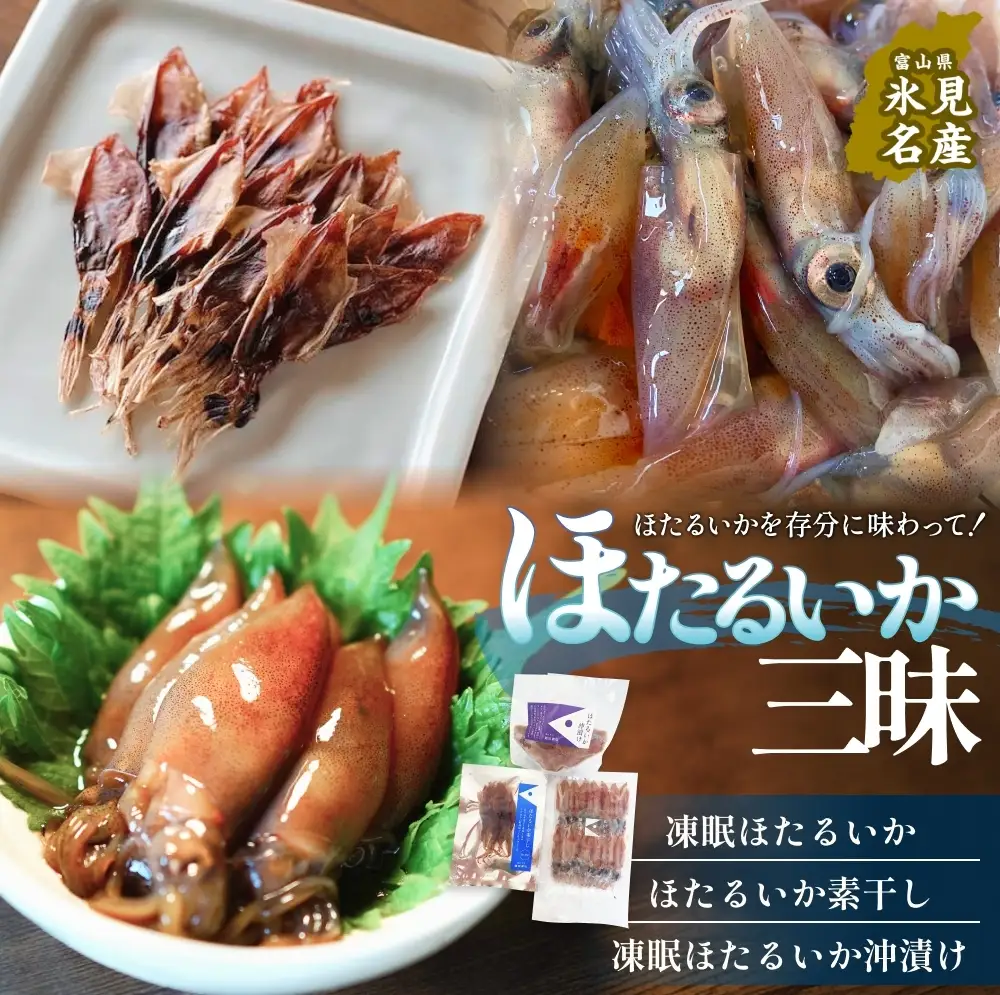 ほたるいか三昧 ホタルイカ イカ 漬け 素干し 富山県 氷見市 　ホタルイカ