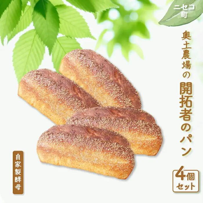 【ニセコ町】奥土農場の開拓者のパン 4個セット（自家製酵母）【42006】