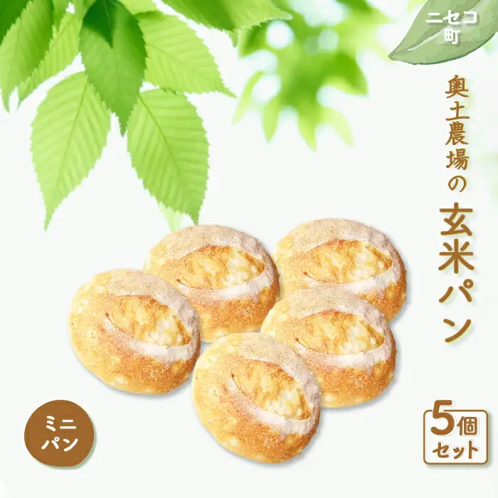 【ニセコ町】奥土農場の玄米パン（ﾐﾆﾊﾟﾝ）5個セット【42008】