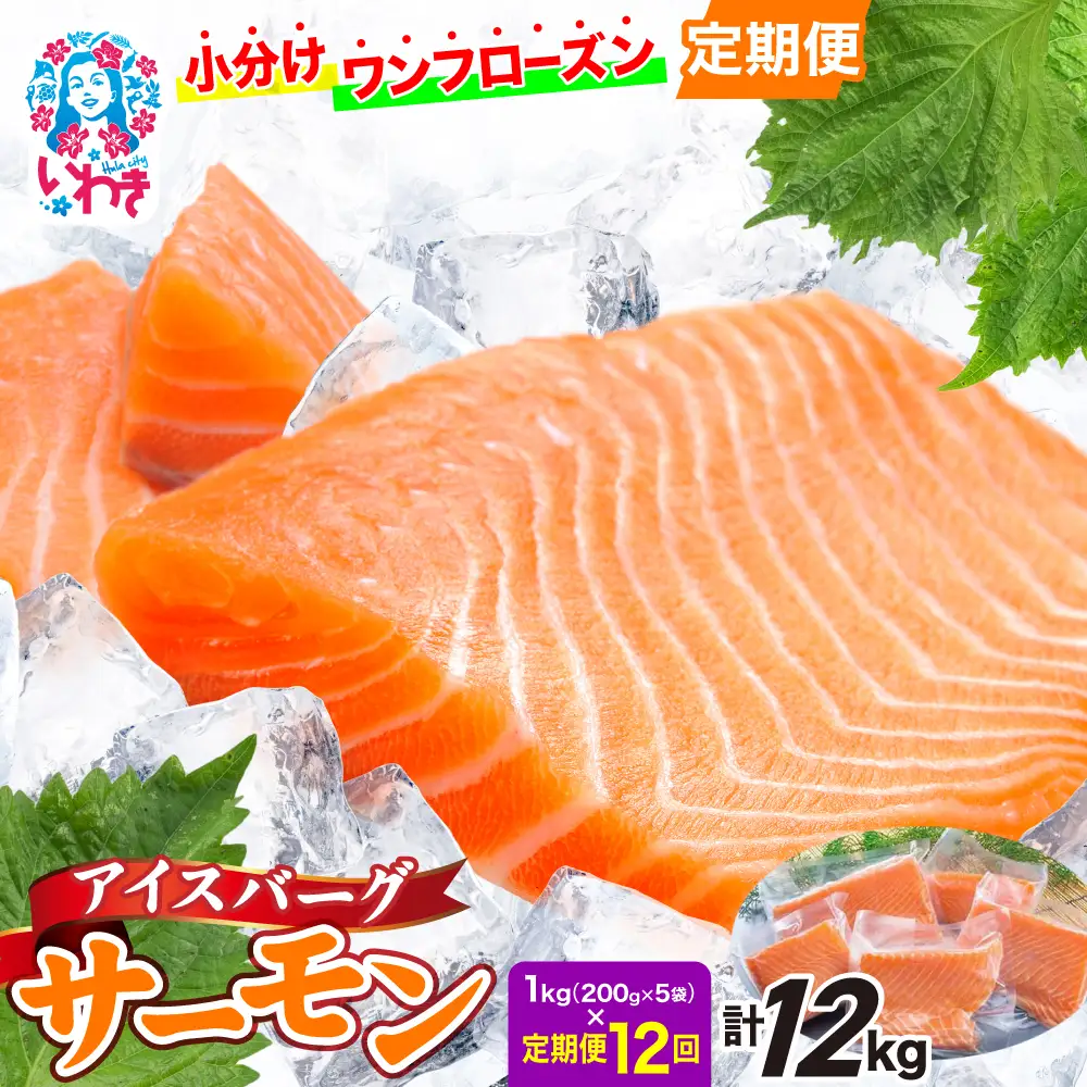 【定期便12回】アイスバーグサーモン（アトランティックサーモン） 約1kg【DK006-t12】