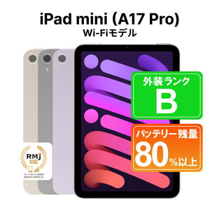 270-1 【スターライト】高性能リユース タブレット Apple iPad mini (A17 Pro) 128GB Wi-Fiモデル 本体のみ